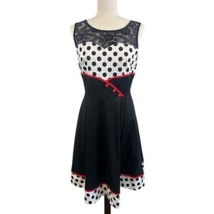 Bb‎ Online Dress Womens 1950s Retro Y2K Polka Dot Swing Dress Size Large